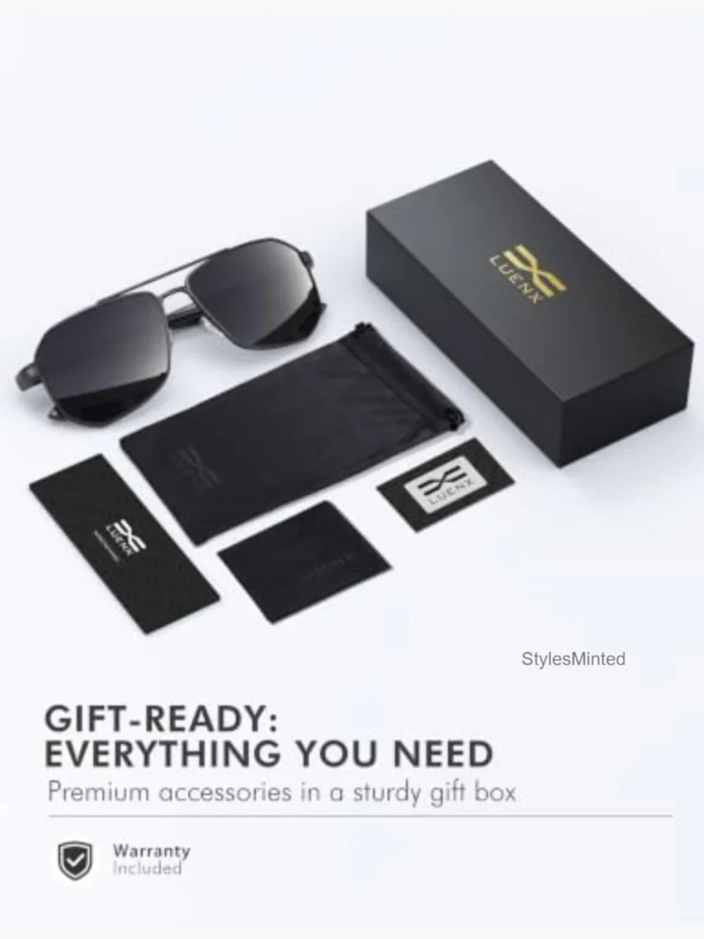 Square Polarized Aviator Sunglasses for Men UV400 Protection Driving Outdoor